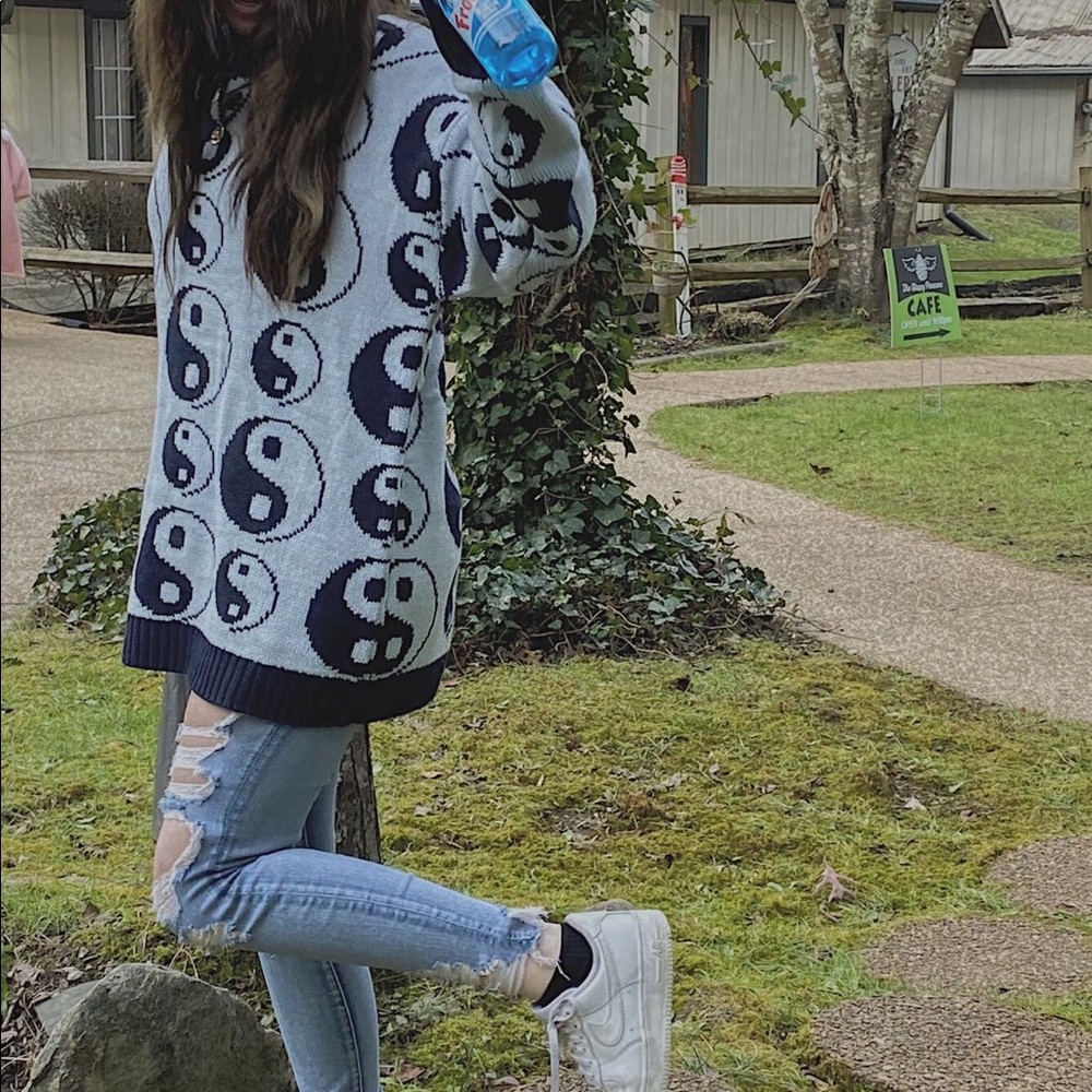 Blue Yin&Yang Earthbound Sweater